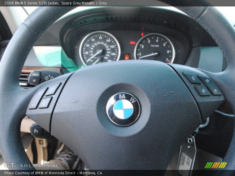 Space Grey Metallic / Grey 2008 BMW 5 Series 528i Sedan