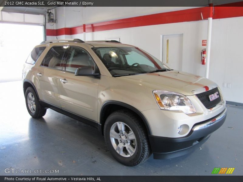 Gold Mist Metallic / Ebony 2012 GMC Acadia SLE