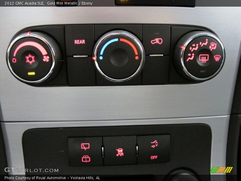 Controls of 2012 Acadia SLE