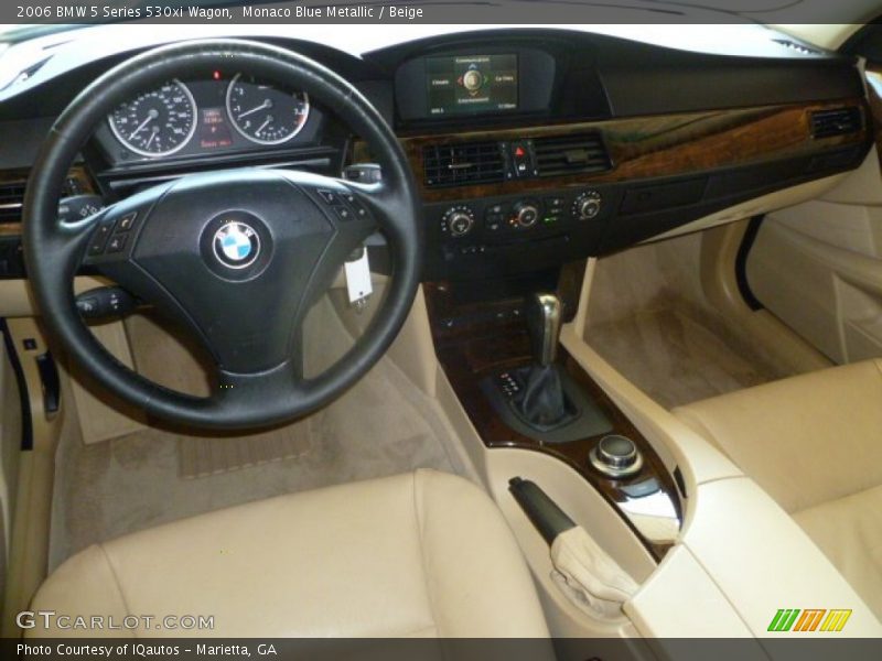 Monaco Blue Metallic / Beige 2006 BMW 5 Series 530xi Wagon