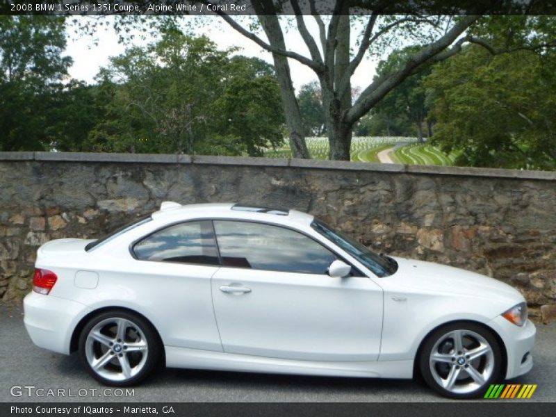 Alpine White / Coral Red 2008 BMW 1 Series 135i Coupe