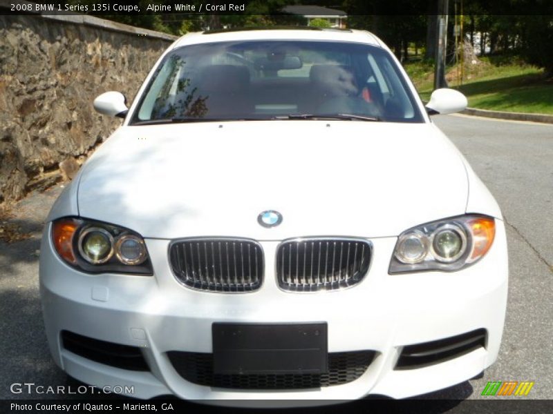 Alpine White / Coral Red 2008 BMW 1 Series 135i Coupe