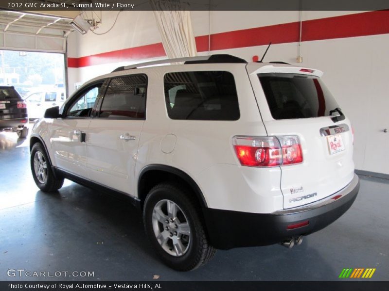Summit White / Ebony 2012 GMC Acadia SL