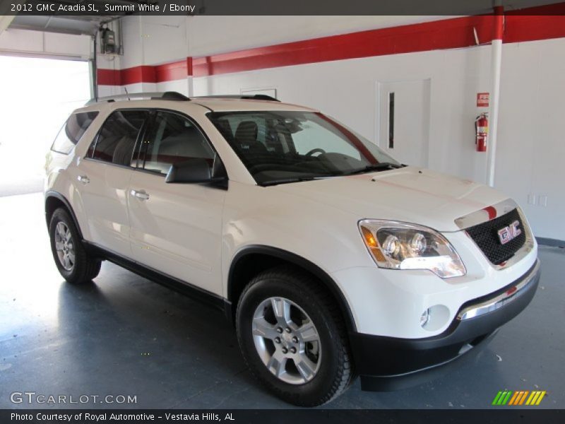 Summit White / Ebony 2012 GMC Acadia SL