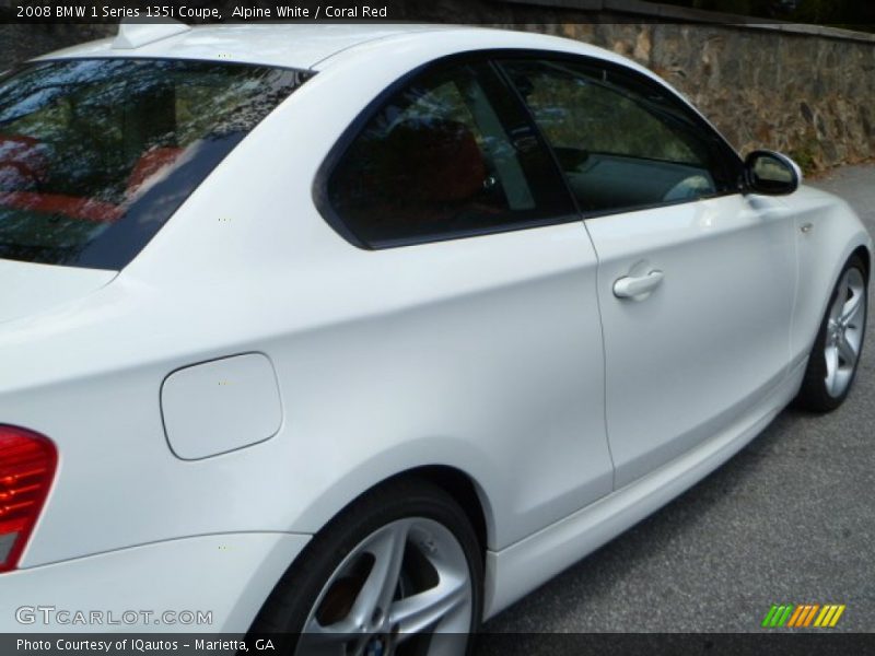 Alpine White / Coral Red 2008 BMW 1 Series 135i Coupe