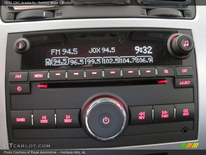 Audio System of 2012 Acadia SL