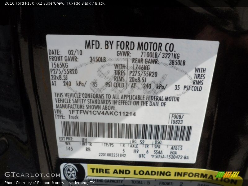 Tuxedo Black / Black 2010 Ford F150 FX2 SuperCrew