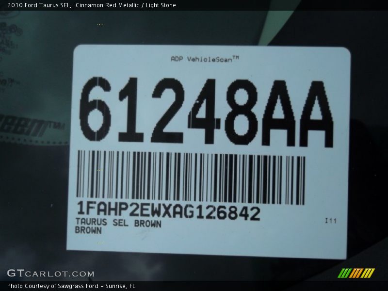 Cinnamon Red Metallic / Light Stone 2010 Ford Taurus SEL