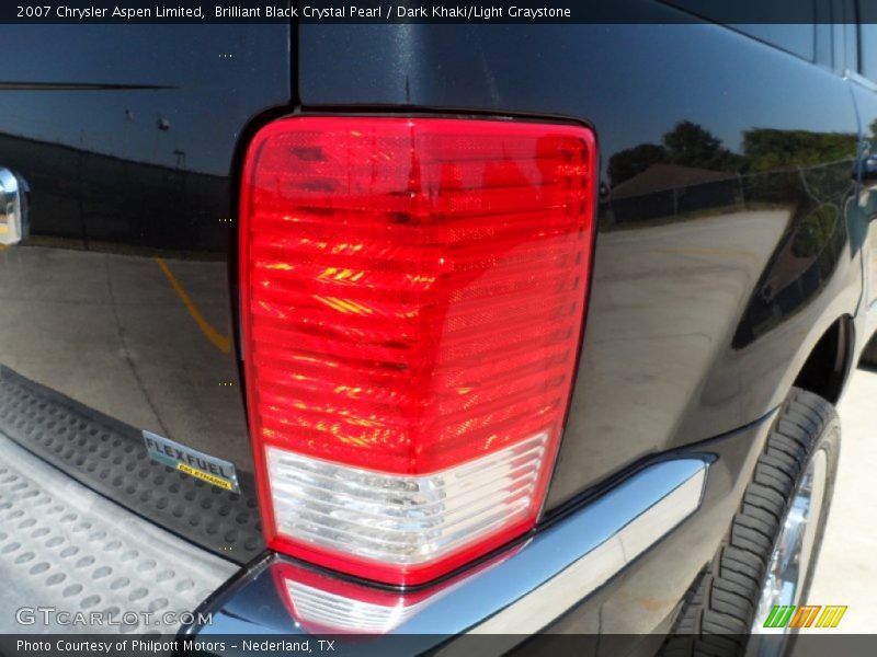 Brilliant Black Crystal Pearl / Dark Khaki/Light Graystone 2007 Chrysler Aspen Limited