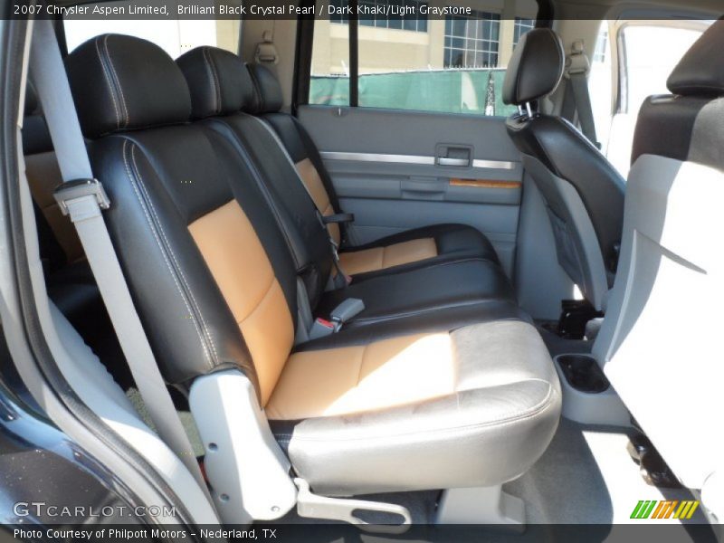 Brilliant Black Crystal Pearl / Dark Khaki/Light Graystone 2007 Chrysler Aspen Limited