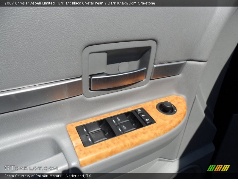 Brilliant Black Crystal Pearl / Dark Khaki/Light Graystone 2007 Chrysler Aspen Limited