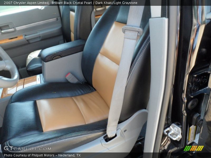 Brilliant Black Crystal Pearl / Dark Khaki/Light Graystone 2007 Chrysler Aspen Limited