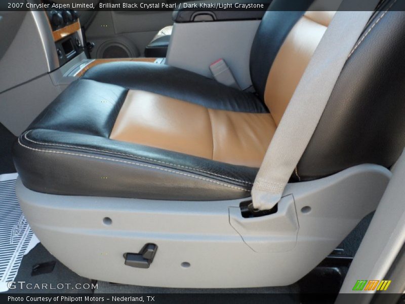 Brilliant Black Crystal Pearl / Dark Khaki/Light Graystone 2007 Chrysler Aspen Limited