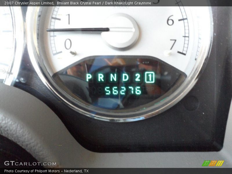 Brilliant Black Crystal Pearl / Dark Khaki/Light Graystone 2007 Chrysler Aspen Limited