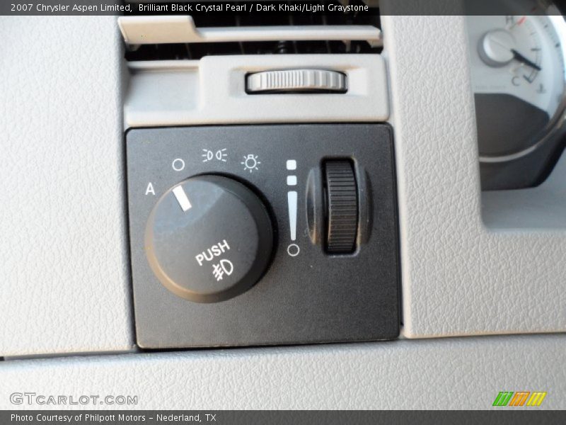Brilliant Black Crystal Pearl / Dark Khaki/Light Graystone 2007 Chrysler Aspen Limited