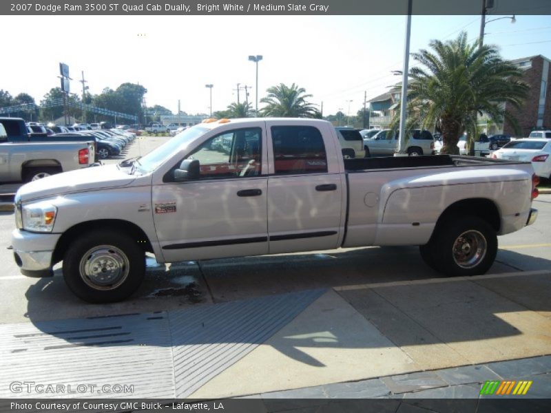 Bright White / Medium Slate Gray 2007 Dodge Ram 3500 ST Quad Cab Dually