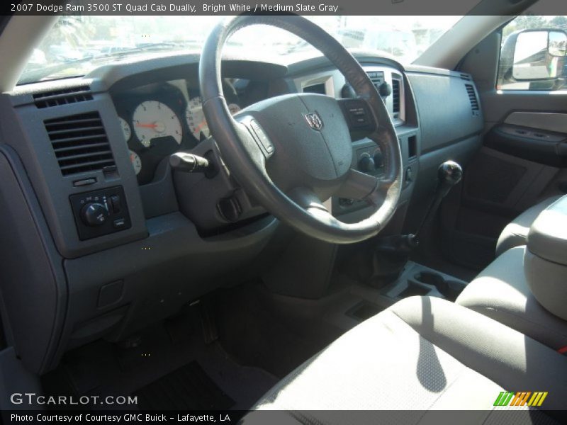 Bright White / Medium Slate Gray 2007 Dodge Ram 3500 ST Quad Cab Dually
