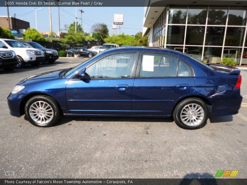 Eternal Blue Pearl / Gray 2005 Honda Civic EX Sedan