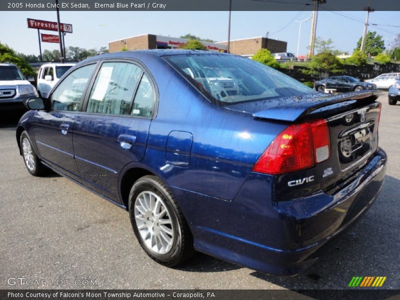 Eternal Blue Pearl / Gray 2005 Honda Civic EX Sedan