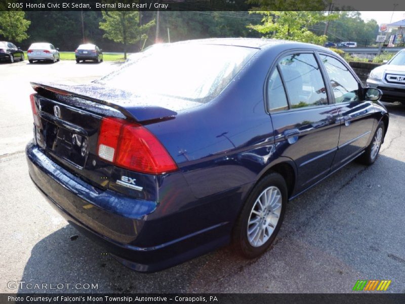 Eternal Blue Pearl / Gray 2005 Honda Civic EX Sedan