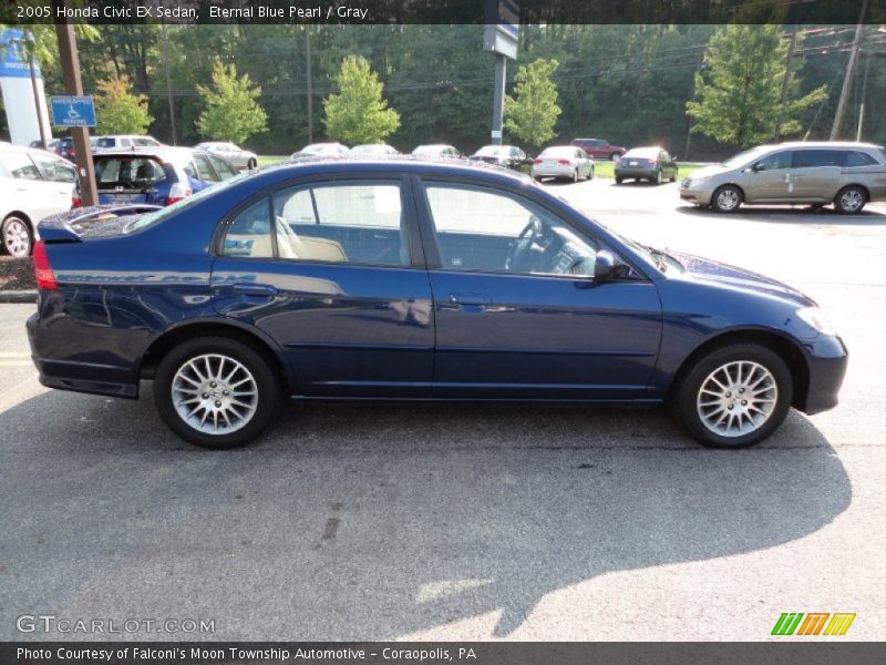 Eternal Blue Pearl / Gray 2005 Honda Civic EX Sedan