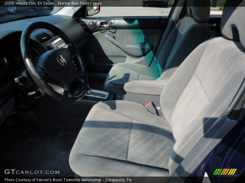 Eternal Blue Pearl / Gray 2005 Honda Civic EX Sedan