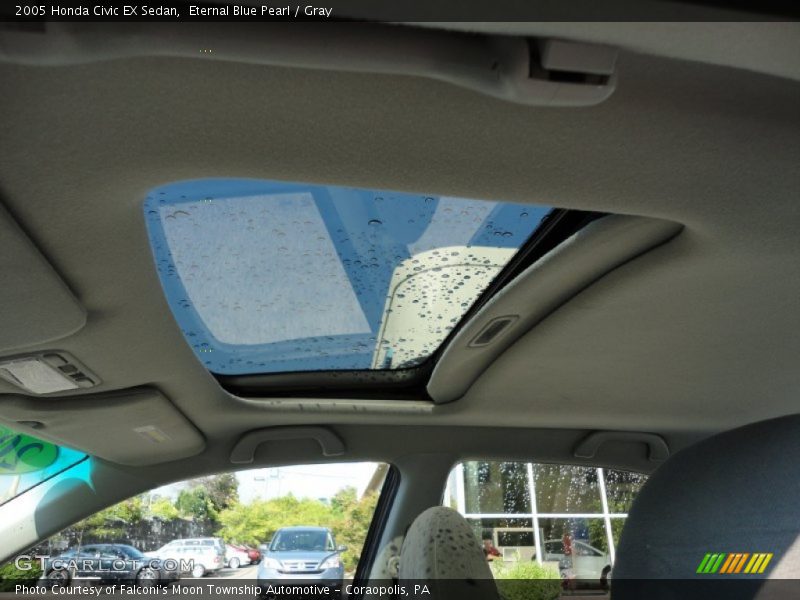 Eternal Blue Pearl / Gray 2005 Honda Civic EX Sedan