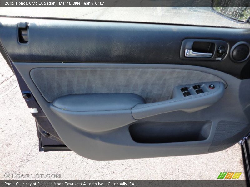 Eternal Blue Pearl / Gray 2005 Honda Civic EX Sedan