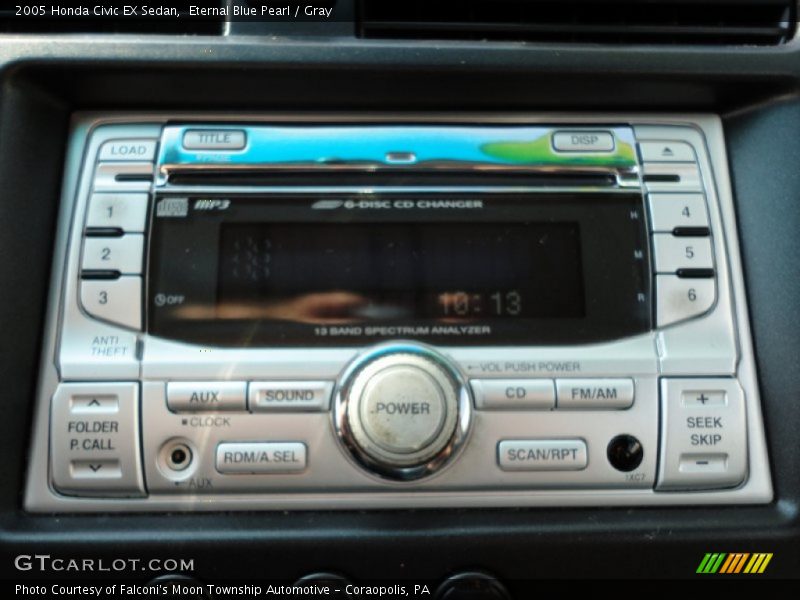 Eternal Blue Pearl / Gray 2005 Honda Civic EX Sedan