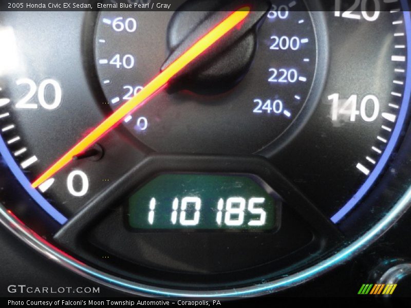 Eternal Blue Pearl / Gray 2005 Honda Civic EX Sedan