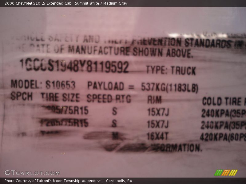 Summit White / Medium Gray 2000 Chevrolet S10 LS Extended Cab