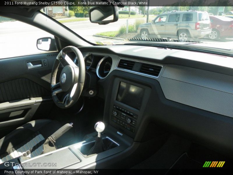 Kona Blue Metallic / Charcoal Black/White 2011 Ford Mustang Shelby GT500 Coupe