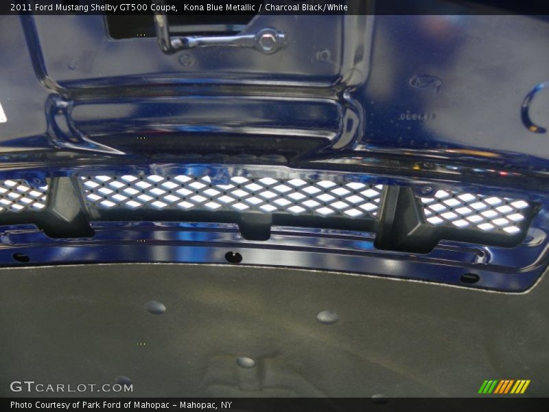 Kona Blue Metallic / Charcoal Black/White 2011 Ford Mustang Shelby GT500 Coupe