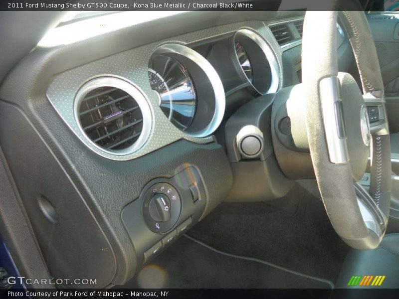 Kona Blue Metallic / Charcoal Black/White 2011 Ford Mustang Shelby GT500 Coupe