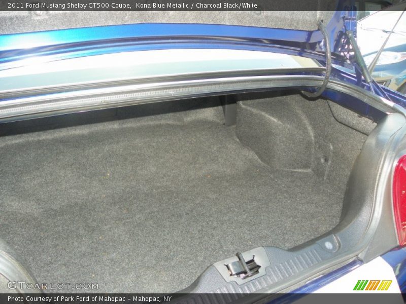 Kona Blue Metallic / Charcoal Black/White 2011 Ford Mustang Shelby GT500 Coupe