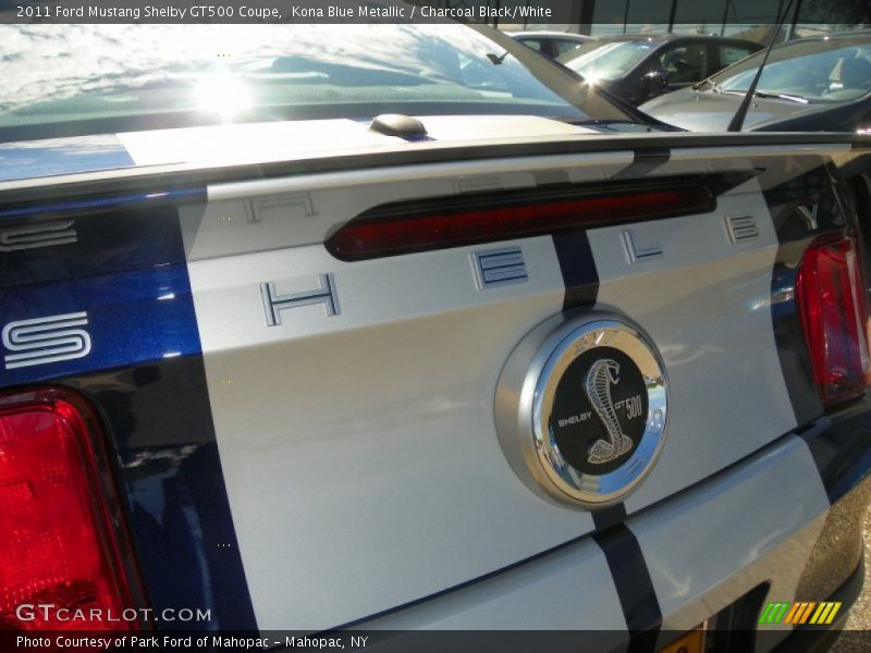 Kona Blue Metallic / Charcoal Black/White 2011 Ford Mustang Shelby GT500 Coupe