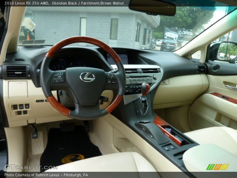 Obsidian Black / Parchment/Brown Walnut 2010 Lexus RX 350 AWD
