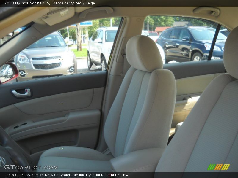 Dark Cherry Red / Beige 2008 Hyundai Sonata GLS