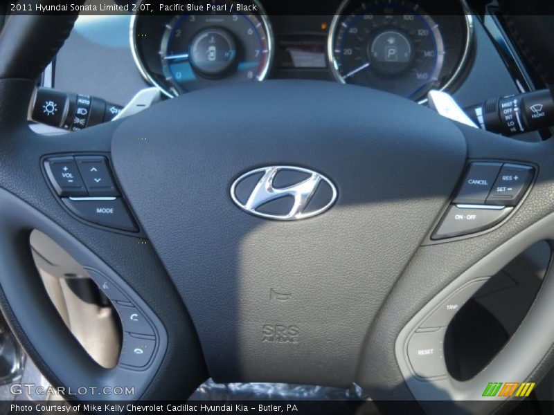 Pacific Blue Pearl / Black 2011 Hyundai Sonata Limited 2.0T