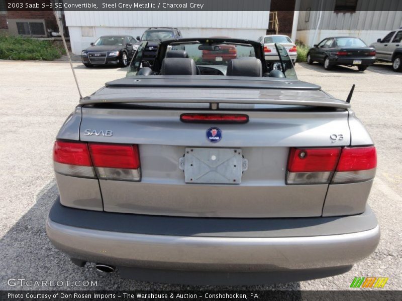 Steel Grey Metallic / Charcoal Grey 2003 Saab 9-3 SE Convertible