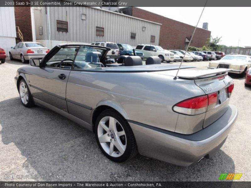 Steel Grey Metallic / Charcoal Grey 2003 Saab 9-3 SE Convertible