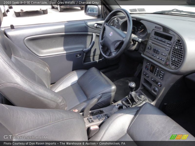 Steel Grey Metallic / Charcoal Grey 2003 Saab 9-3 SE Convertible