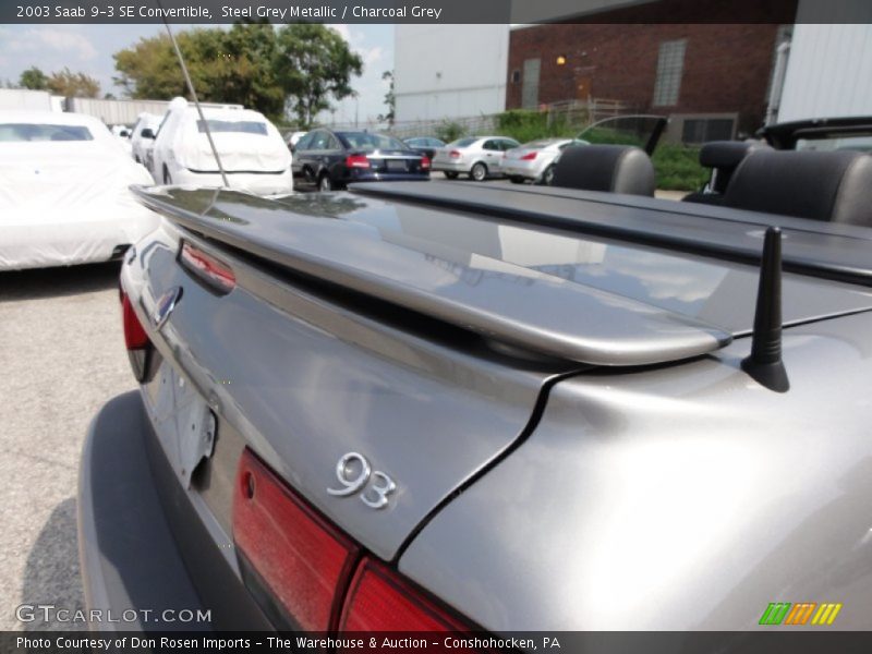 Steel Grey Metallic / Charcoal Grey 2003 Saab 9-3 SE Convertible