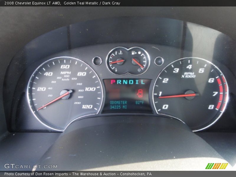 Golden Teal Metallic / Dark Gray 2008 Chevrolet Equinox LT AWD