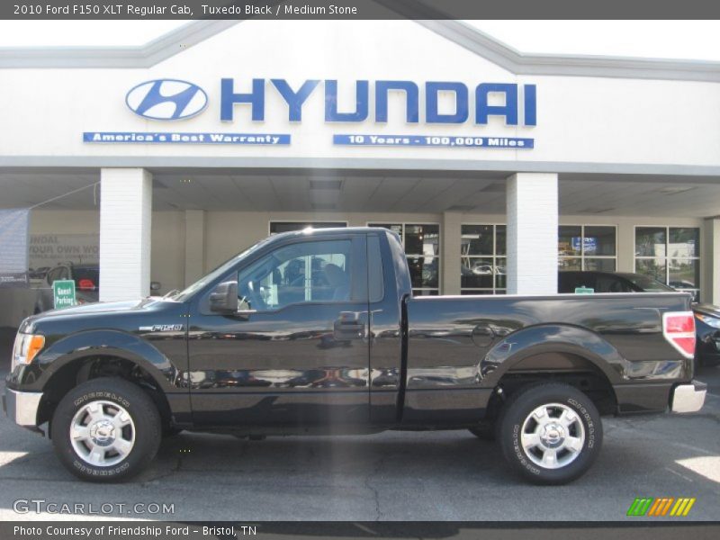 Tuxedo Black / Medium Stone 2010 Ford F150 XLT Regular Cab