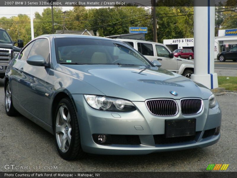 Atlantic Blue Metallic / Cream Beige 2007 BMW 3 Series 328xi Coupe
