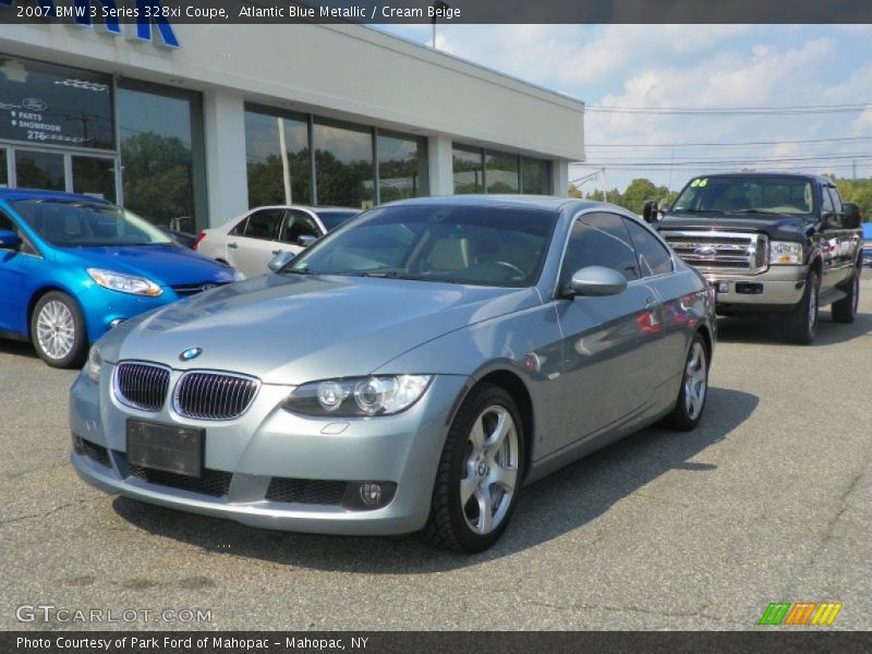 Atlantic Blue Metallic / Cream Beige 2007 BMW 3 Series 328xi Coupe