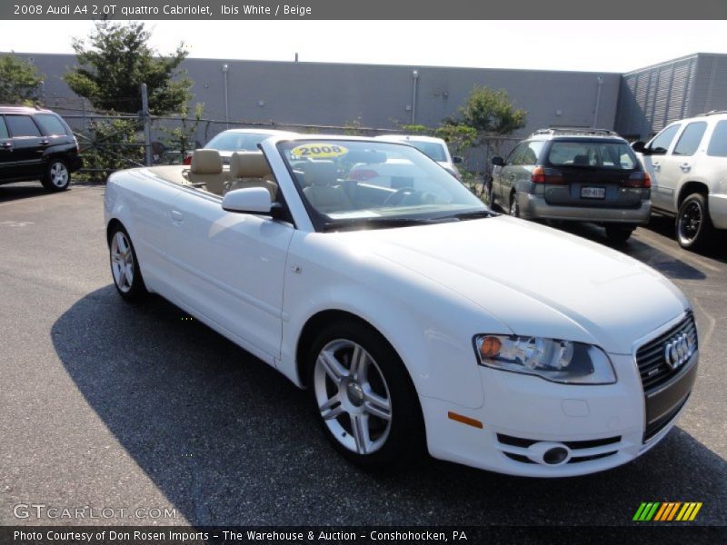 Ibis White / Beige 2008 Audi A4 2.0T quattro Cabriolet