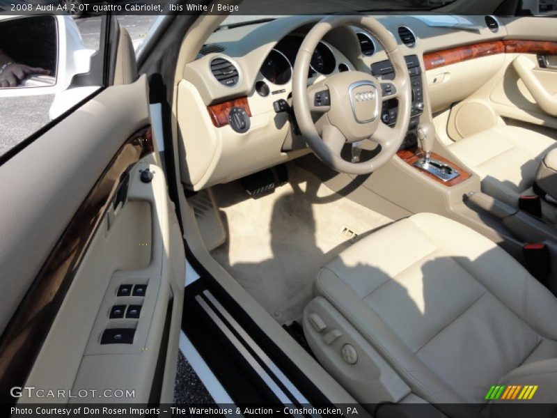 Ibis White / Beige 2008 Audi A4 2.0T quattro Cabriolet