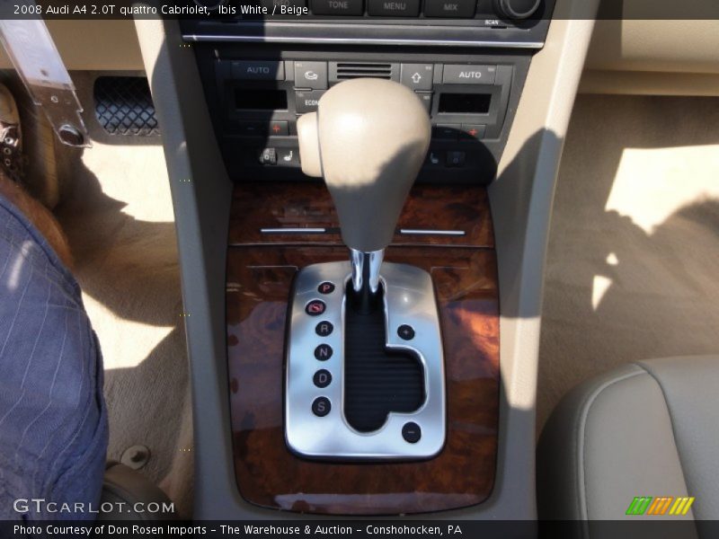  2008 A4 2.0T quattro Cabriolet 6 Speed Tiptronic Automatic Shifter